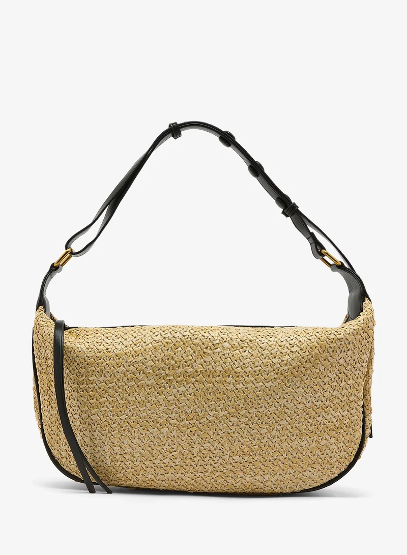 ايلا حقيبة كتف بتفاصيل منسوجة من الرافي